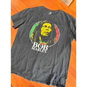 ZION T Shirt Mens Size L Graphic Crew Neck Bob Marley Print Reggae Iconic